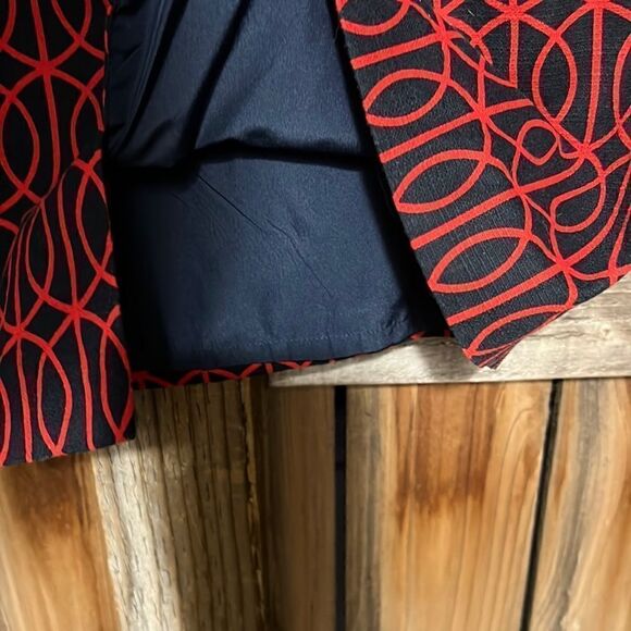 Banana Republic factory skirt geometric red navy circles lined 8 FIRM on PRICE - Picture 4 of 5